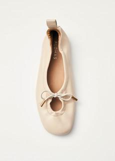 Rosalind Cream Leather Ballet Flats via Alohas
