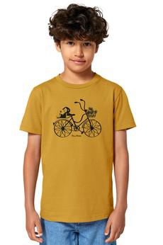 Fahrrad-Mädchen Kids T-Shirt senf via FellHerz T-Shirts - bio, fair & vegan