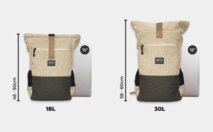 Everyday Hemp Rolltop Backpack in Beige and Red from 8000kicks