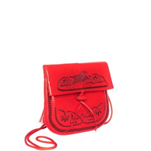 Embroidered Mini Crossbody Bag in Red from Abury