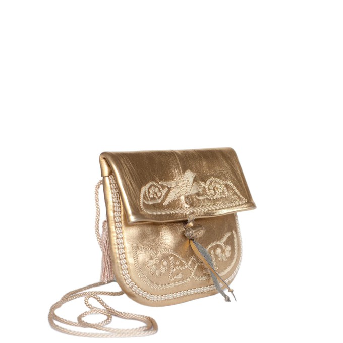 Embroidered Mini Crossbody Bag in Gold from Abury