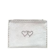 Embroidered Leather Pouch *Love Edition* in Silver van Abury
