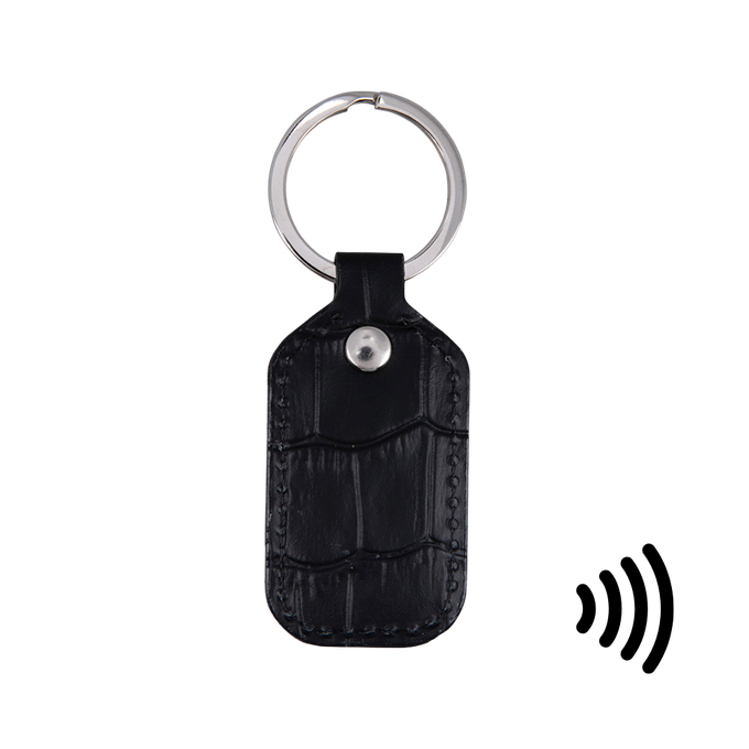 Wearable Keyfob | Leer | Zwart croc from AdornPay