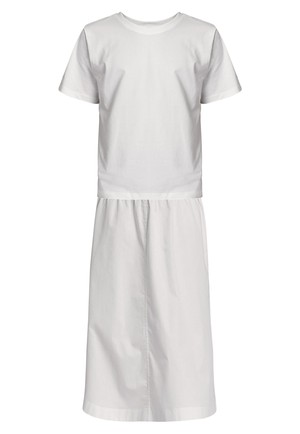 Organic cotton jersey dress TARA in white from AFORA.WORLD