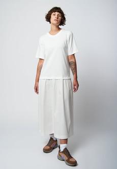 Organic cotton jersey dress TARA in white via AFORA.WORLD