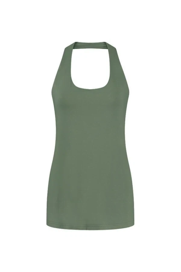 Haltertop Legergroen en taupe from Aimmea