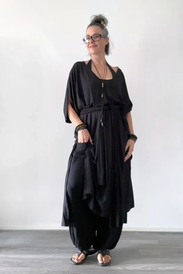 Maxi jurk met splitjes in mouw from Aimmea