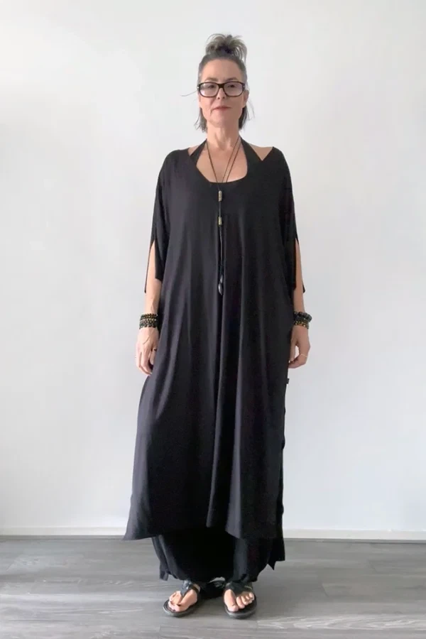 Maxi jurk met splitjes in mouw from Aimmea