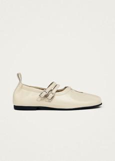 Anne Onix Cream Leather Ballet Flats via Alohas