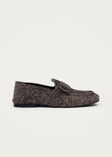 Aeryn Suede Fuzzy Brown Leather Loafers via Alohas