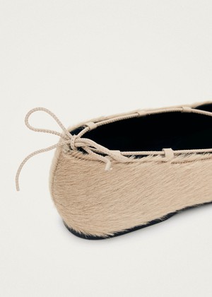 Hollis Soft Cream Leather Ballet Flats from Alohas