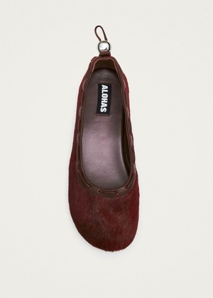 Gill Soft Burgundy Leather Ballet Flats from Alohas