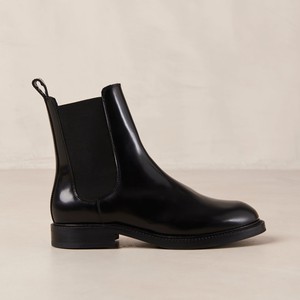 Lanz Black Leather Ankle Boots from Alohas