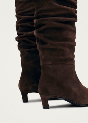 Kalila Suede Brown Leather Boots from Alohas