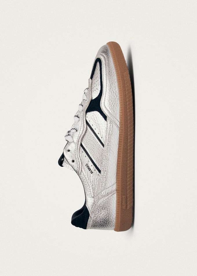 Tb.490 Grain Shimmer Silver & Navy Leather Sneakers from Alohas