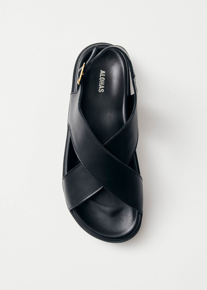 Nico Black Leather Sandals from Alohas