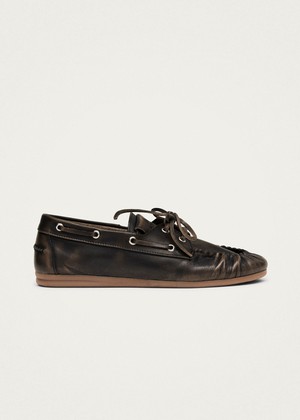 Rowan Brushed Brown Leather Loafers from Alohas