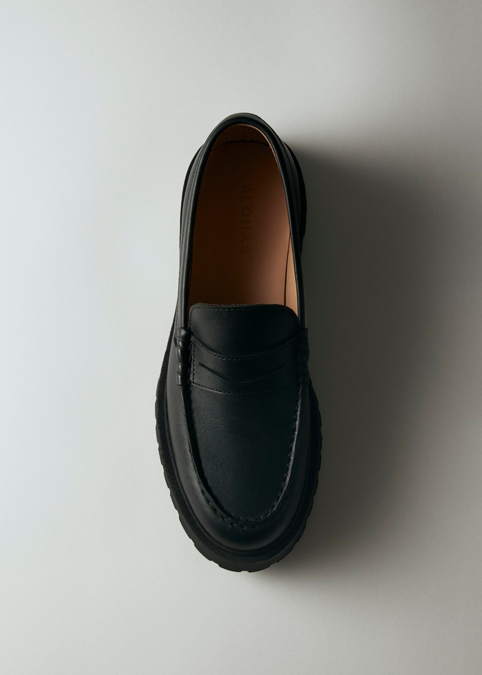 Dexter Black Leather Loafers from Alohas