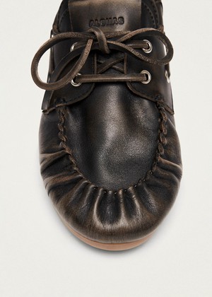 Rowan Brushed Brown Leather Loafers from Alohas