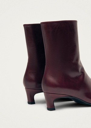 Ambar Rift Burgundy Leather Ankle Boots from Alohas