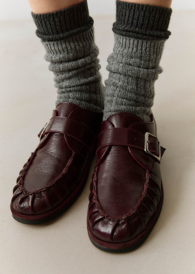 Brandy Burgundy Leather Loafers from Alohas