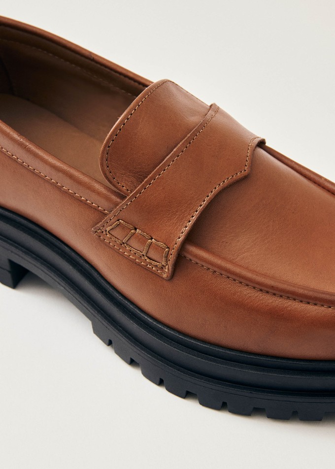 Obsidian Tan Leather Loafers from Alohas