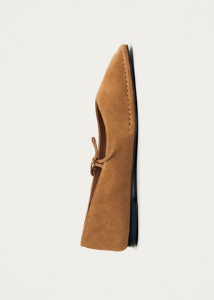 Sway Suede Tan Leather Ballet Flats from Alohas