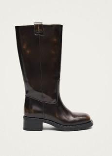 Sajan Vintage Effect Brown Leather Boots via Alohas