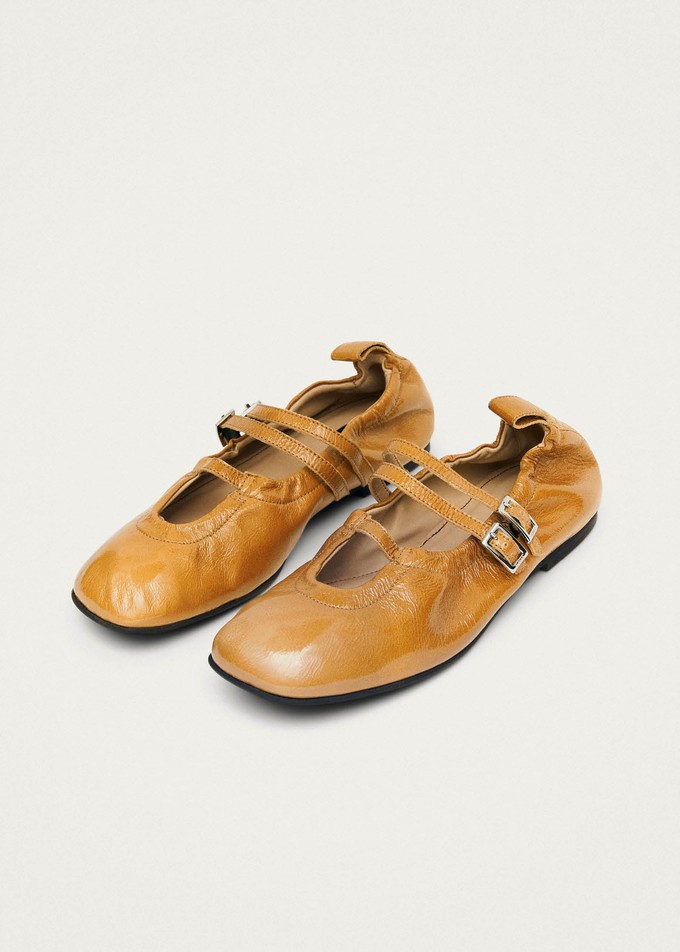 Anne Onix Honey Leather Ballet Flats from Alohas