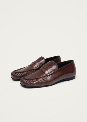 Aven Patent Brown Leather Loafers from Alohas