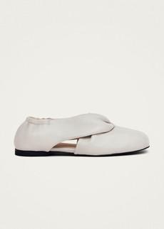 Alaula Light Grey Leather Ballet Flats via Alohas