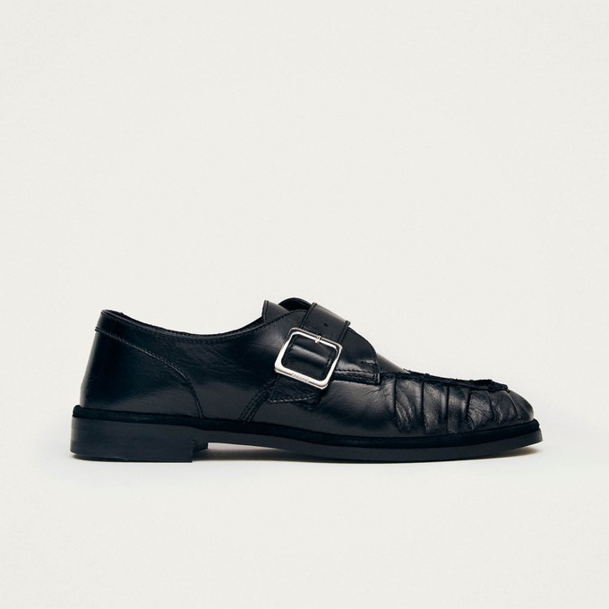 Brandy Black Leather Loafers from Alohas