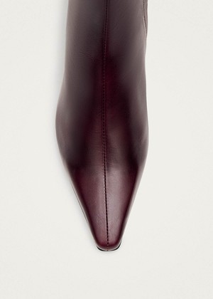 Ambar Rift Burgundy Leather Ankle Boots from Alohas
