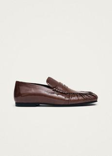 Aven Patent Brown Leather Loafers via Alohas