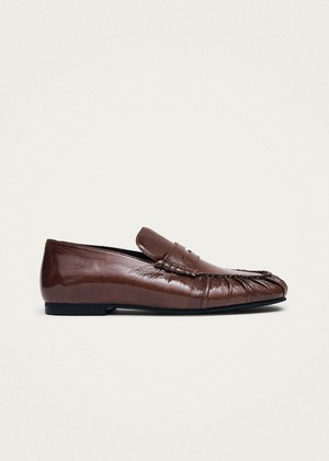 Aven Patent Brown Leather Loafers from Alohas