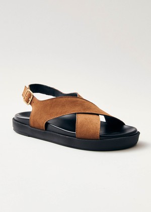 Nico Suede Brown Leather Sandals from Alohas