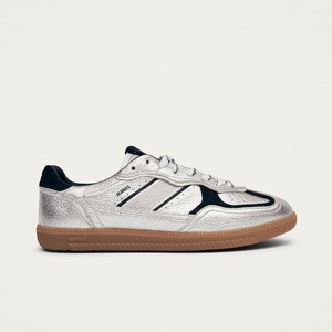 Tb.490 Grain Shimmer Silver & Navy Leather Sneakers from Alohas