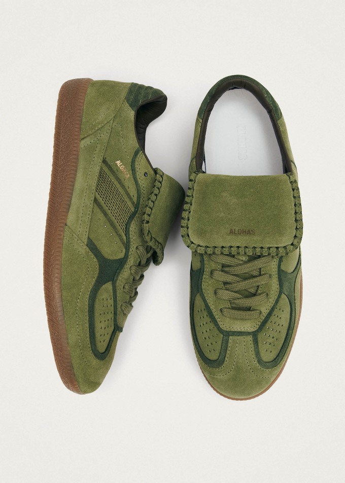Tb.490 Club Suede Green Leather Sneakers from Alohas
