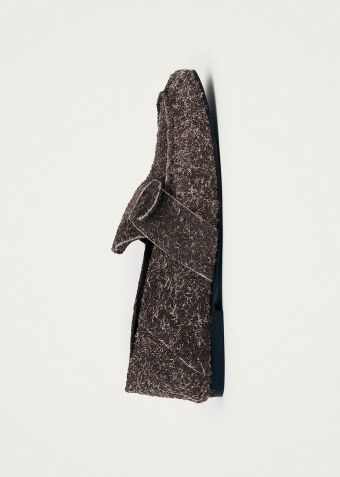 Aeryn Suede Fuzzy Brown Leather Loafers from Alohas