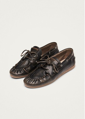 Rowan Brushed Brown Leather Loafers from Alohas