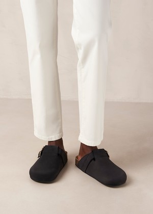 Travis Black Leather Mules from Alohas