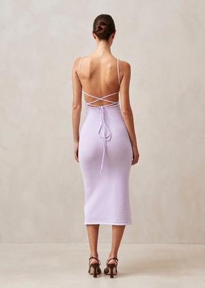 Delicate Lilac Tricot Midi Dress from Alohas