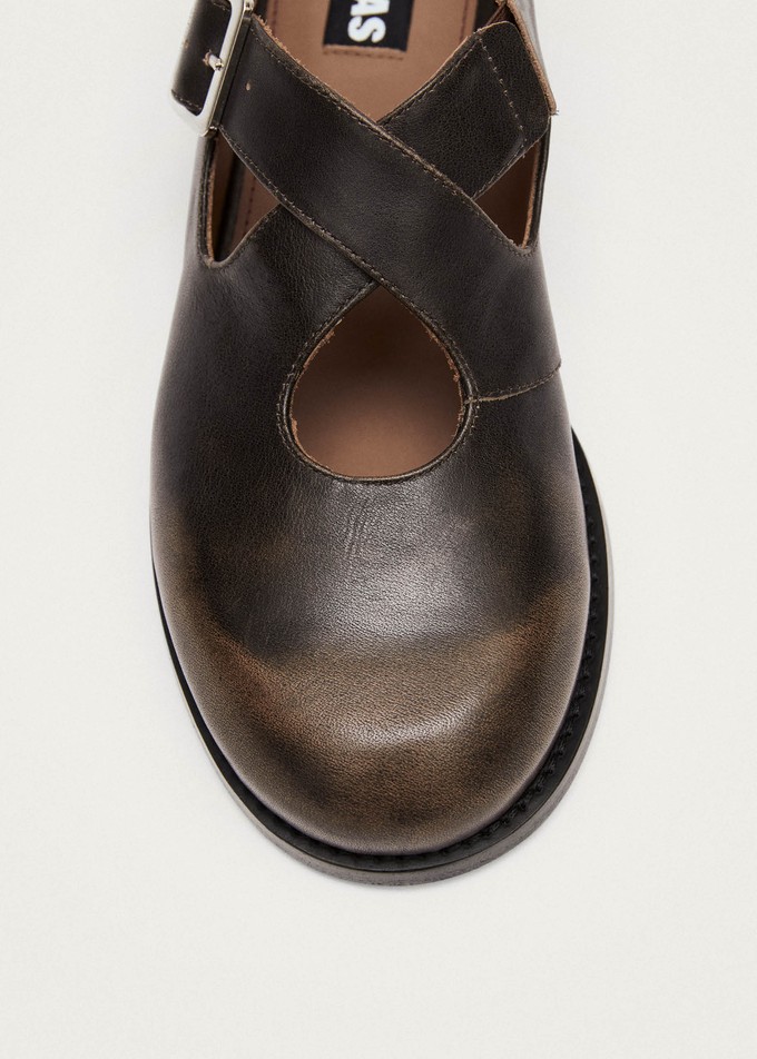 Marion Brushed Tan Leather Ballet Flats from Alohas