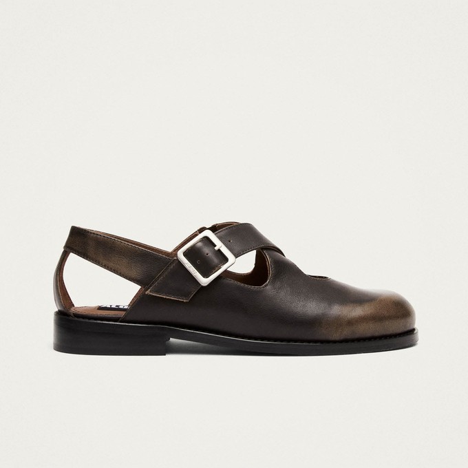 Marion Brushed Tan Leather Ballet Flats from Alohas