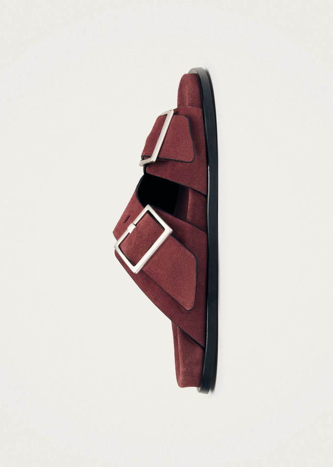 Alba Suede Burgundy Leather Sandals from Alohas