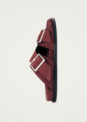 Alba Suede Burgundy Leather Sandals from Alohas
