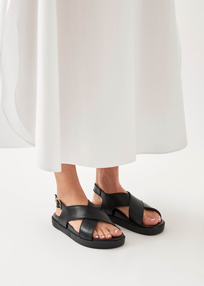 Nico Black Leather Sandals from Alohas