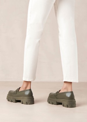 Trailblazer Green Leather Loafers from Alohas