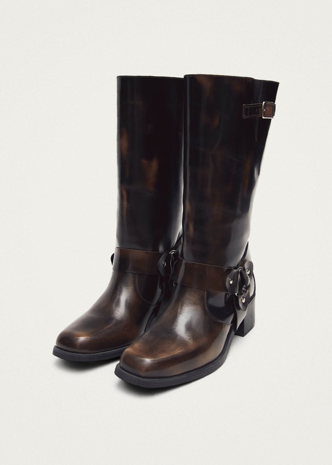 Rocky Brushed Brown Leather Boots from Alohas