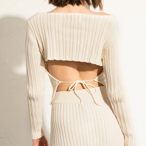 Honest Backless Knit Top Off White from Alohas